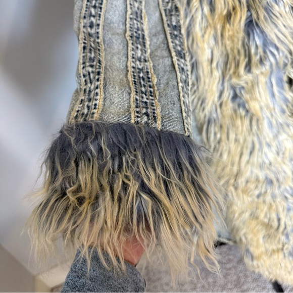 FASHION NOVA New Love Me Not Washed Denim Trench Penny Lane Afghan Coat Large - Picture 6 of 13